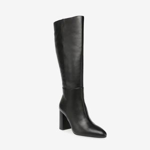 Steve Madden black leather knee high boot
